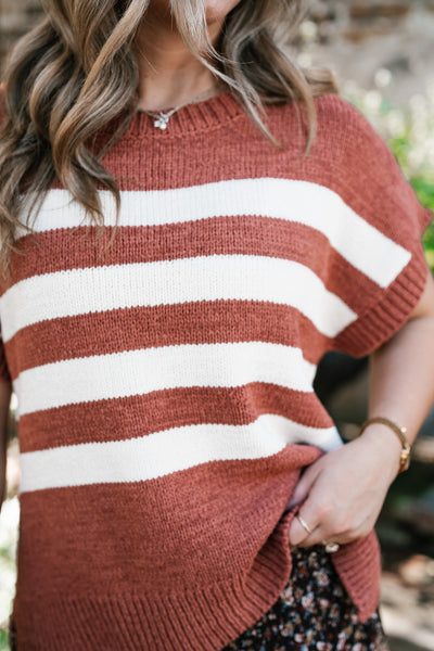 Brickstone Striped Sweater Top