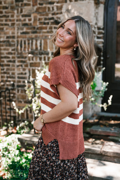 Brickstone Striped Sweater Top
