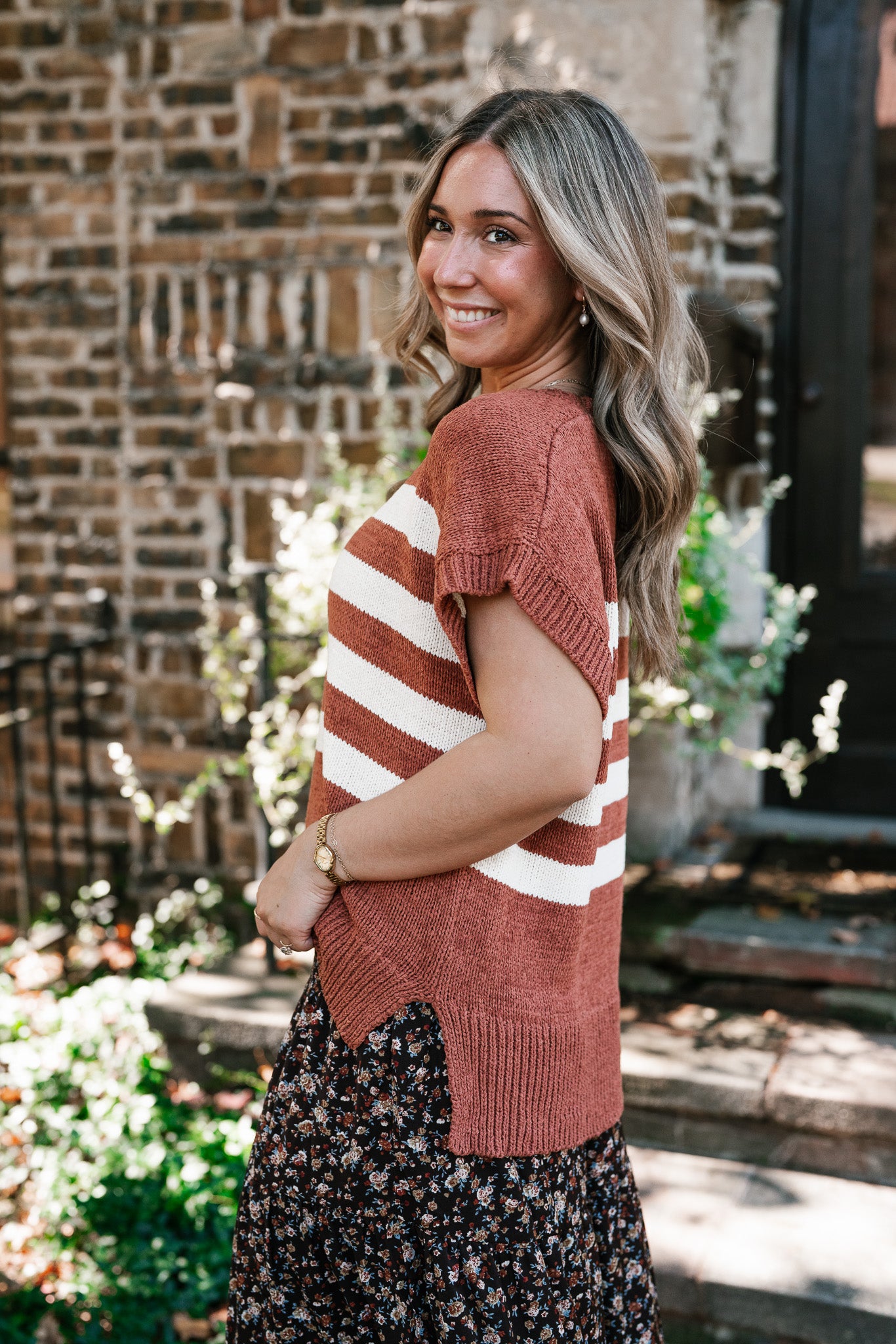 Brickstone Striped Sweater Top