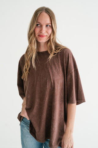 Driftwood Vintage Mineral Wash Oversized Top
