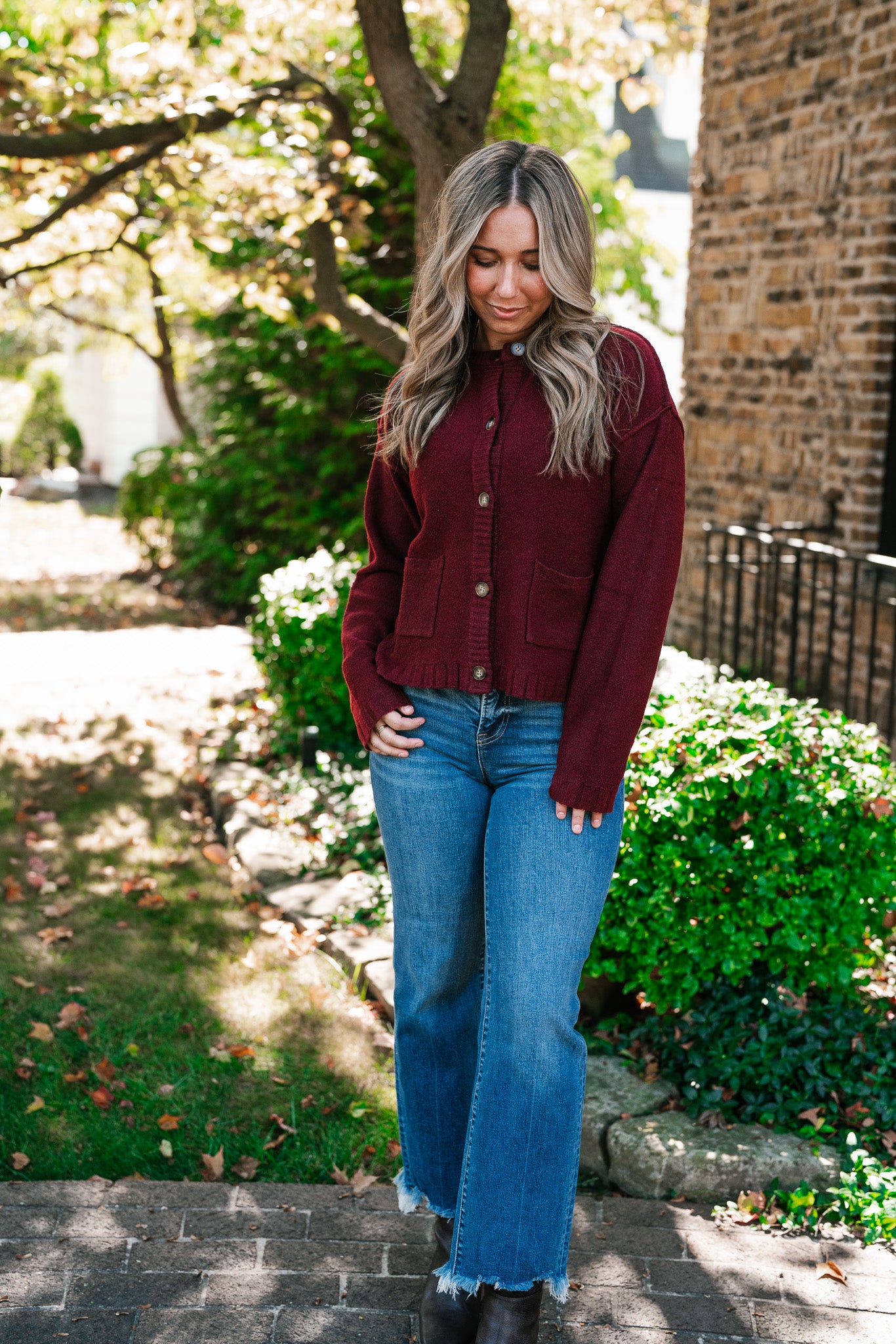 Crimson Comfort Knit Cardigan