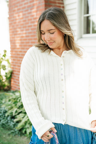 In the Details Ribbed Knit Button Up Cardigan