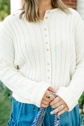 In the Details Ribbed Knit Button Up Cardigan