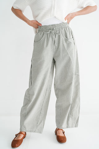 Downtown Ease Stripe Barrel Pant