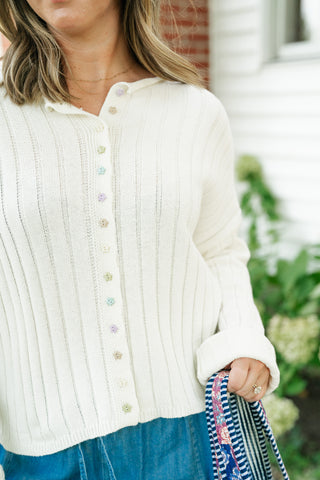 In the Details Ribbed Knit Button Up Cardigan
