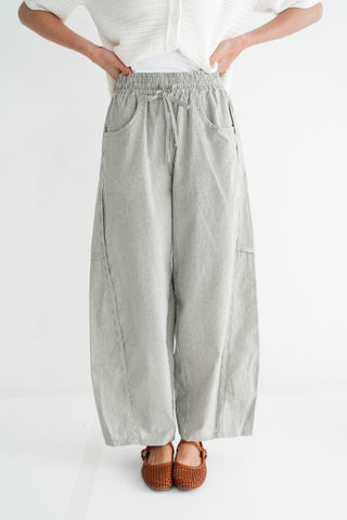 Downtown Ease Stripe Barrel Pant