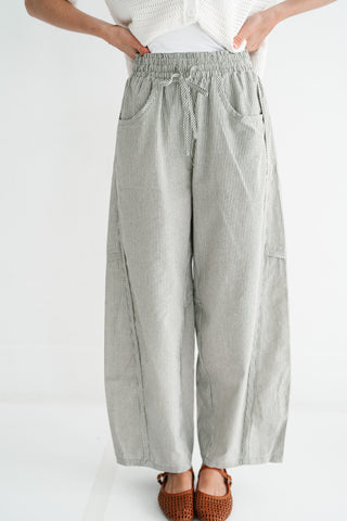 Downtown Ease Stripe Barrel Pant