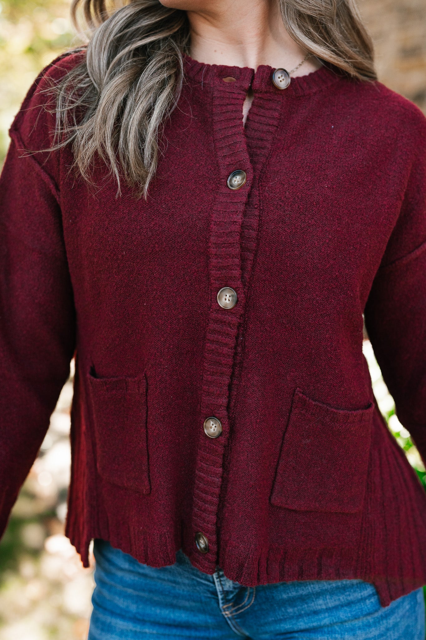 Crimson Comfort Knit Cardigan