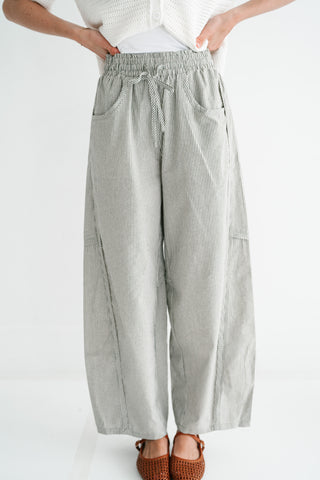 Downtown Ease Stripe Barrel Pant