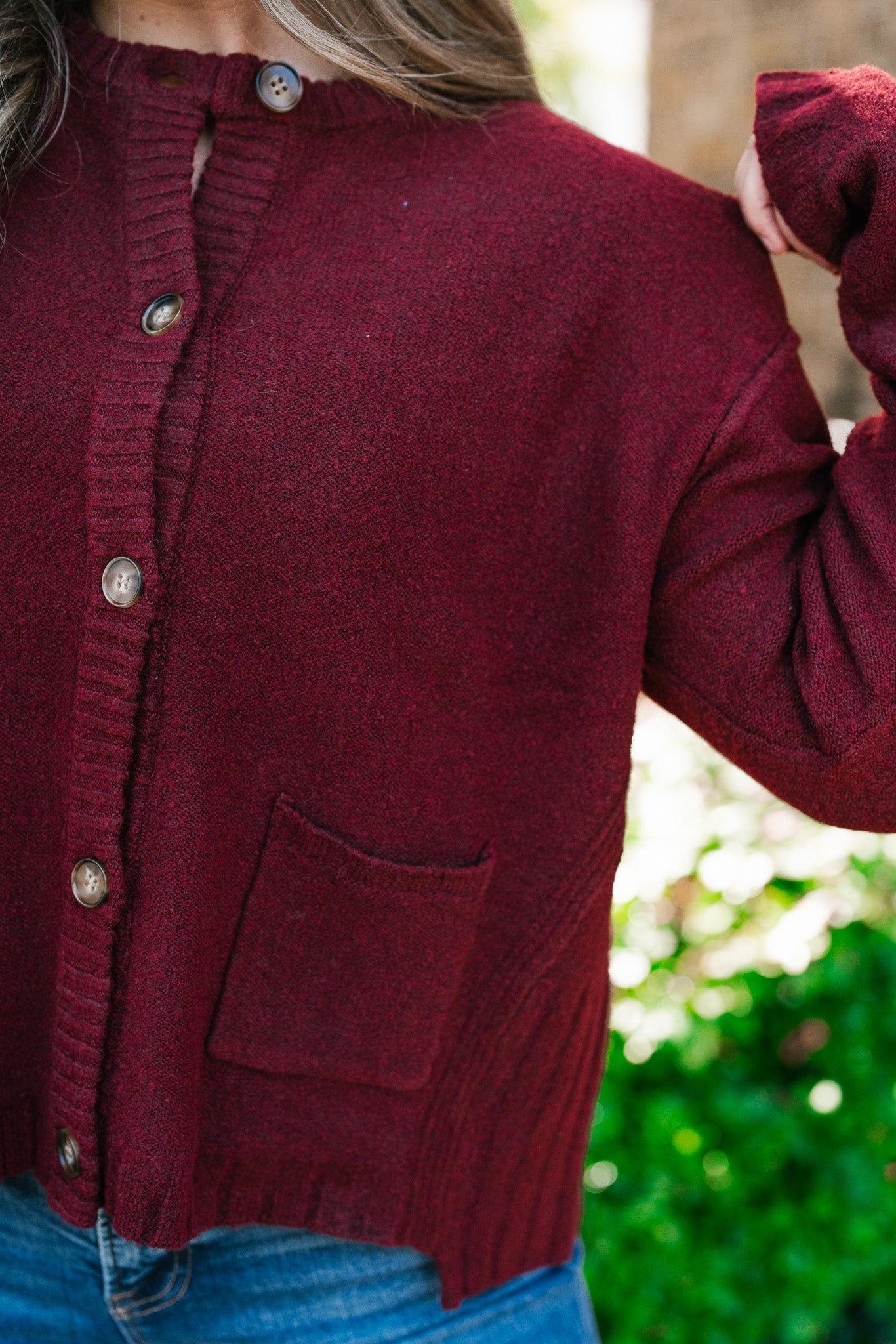 Crimson Comfort Knit Cardigan