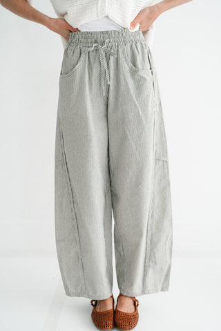 Downtown Ease Stripe Barrel Pant