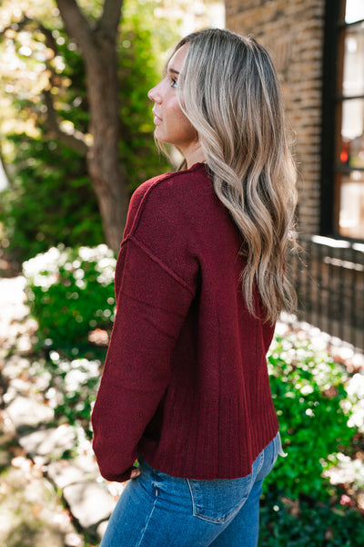 Crimson Comfort Knit Cardigan