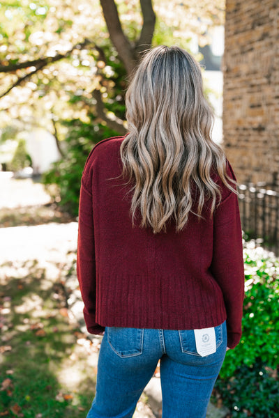 Crimson Comfort Knit Cardigan