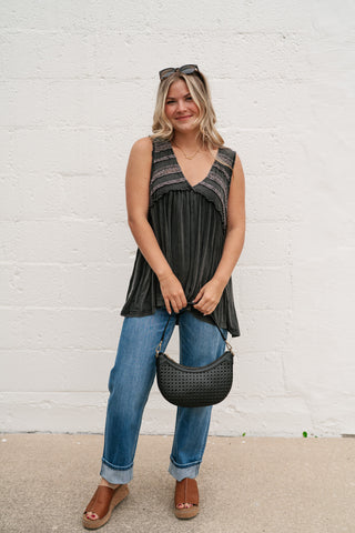 Plain Sailing V-Neck Tunic - Black