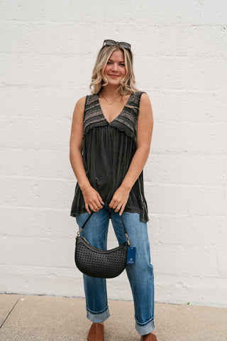 Plain Sailing V-Neck Tunic - Black
