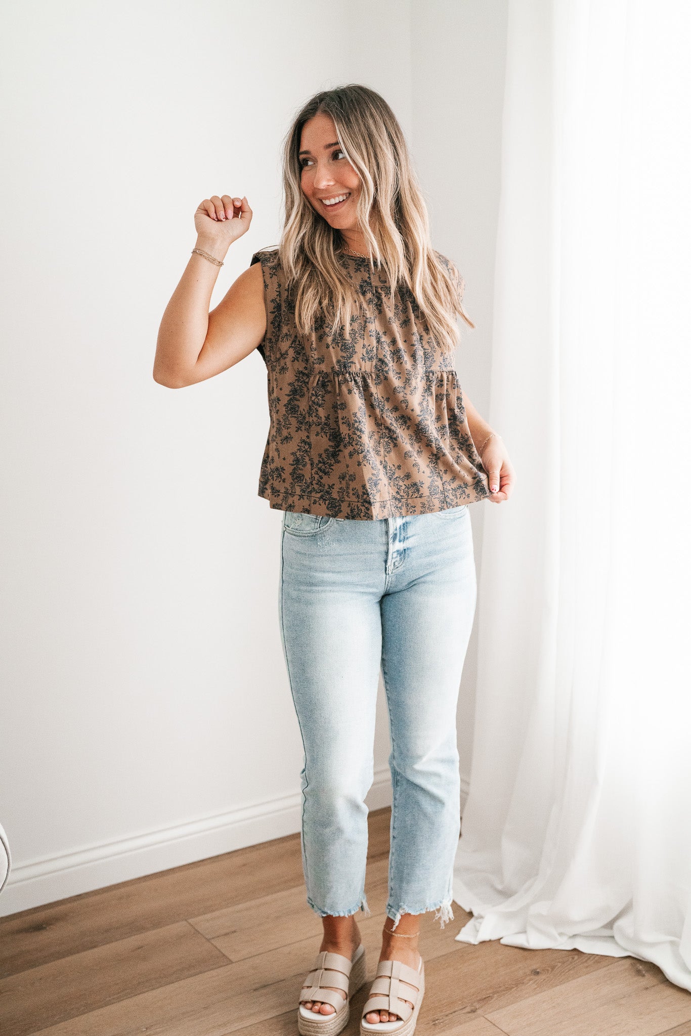 Flower Frenzy Cap Sleeve Top