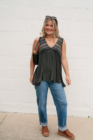 Plain Sailing V-Neck Tunic - Black