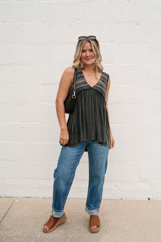 Plain Sailing V-Neck Tunic - Black