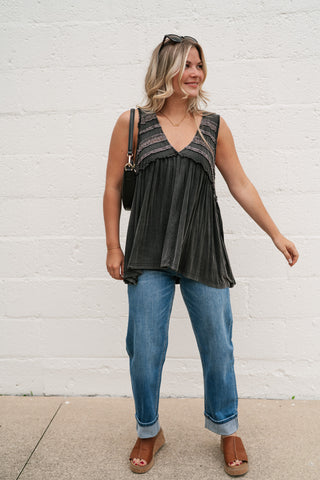 Plain Sailing V-Neck Tunic - Black