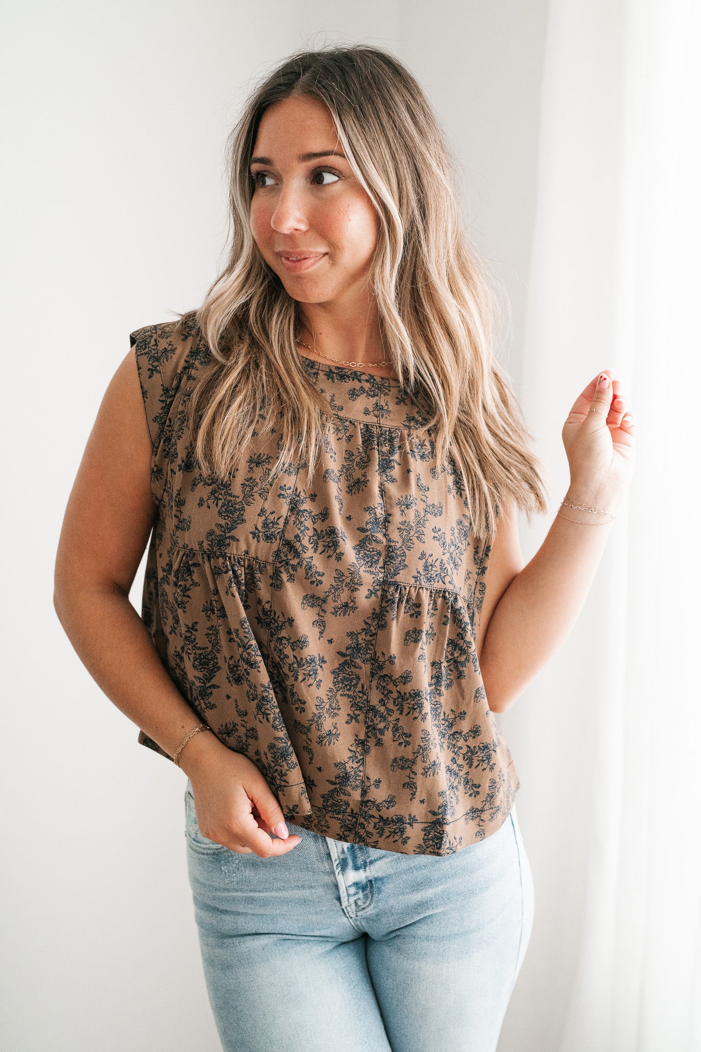 Flower Frenzy Cap Sleeve Top