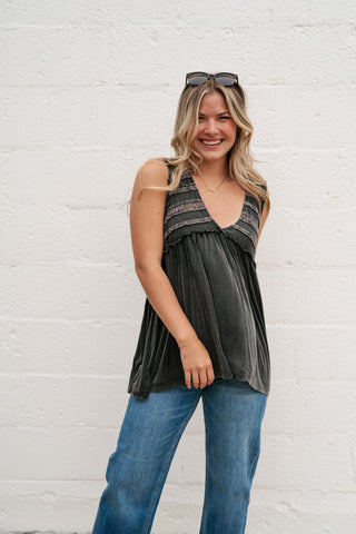 Plain Sailing V-Neck Tunic - Black