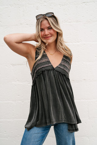 Plain Sailing V-Neck Tunic - Black