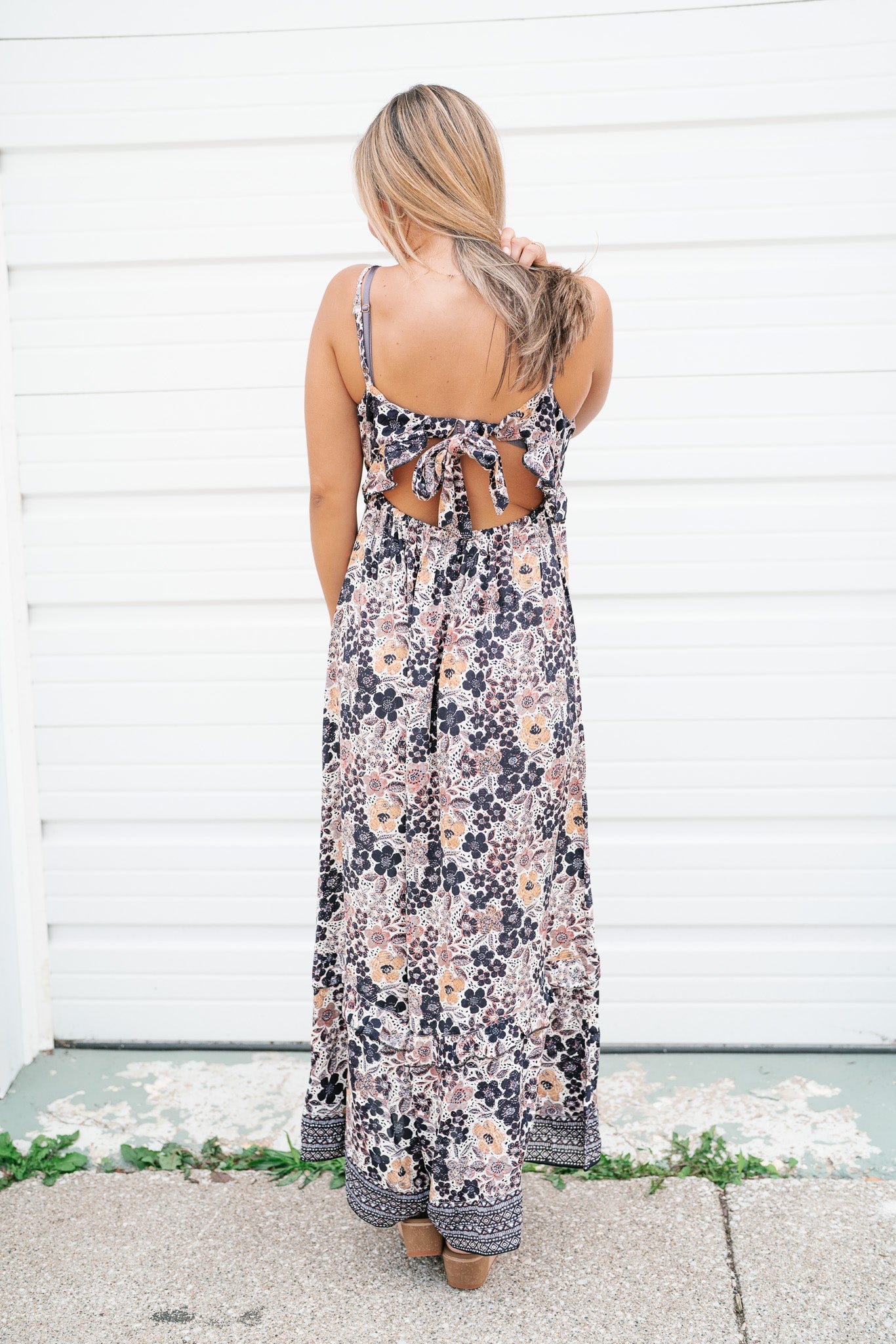 Find Me In Floral Hi Lo Ruffle Dress