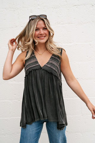 Plain Sailing V-Neck Tunic - Black