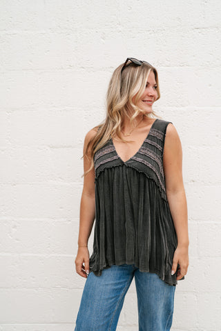 Plain Sailing V-Neck Tunic - Black
