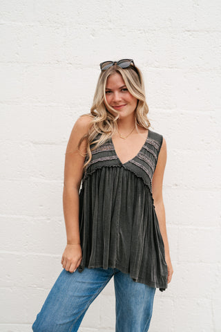 Plain Sailing V-Neck Tunic - Black