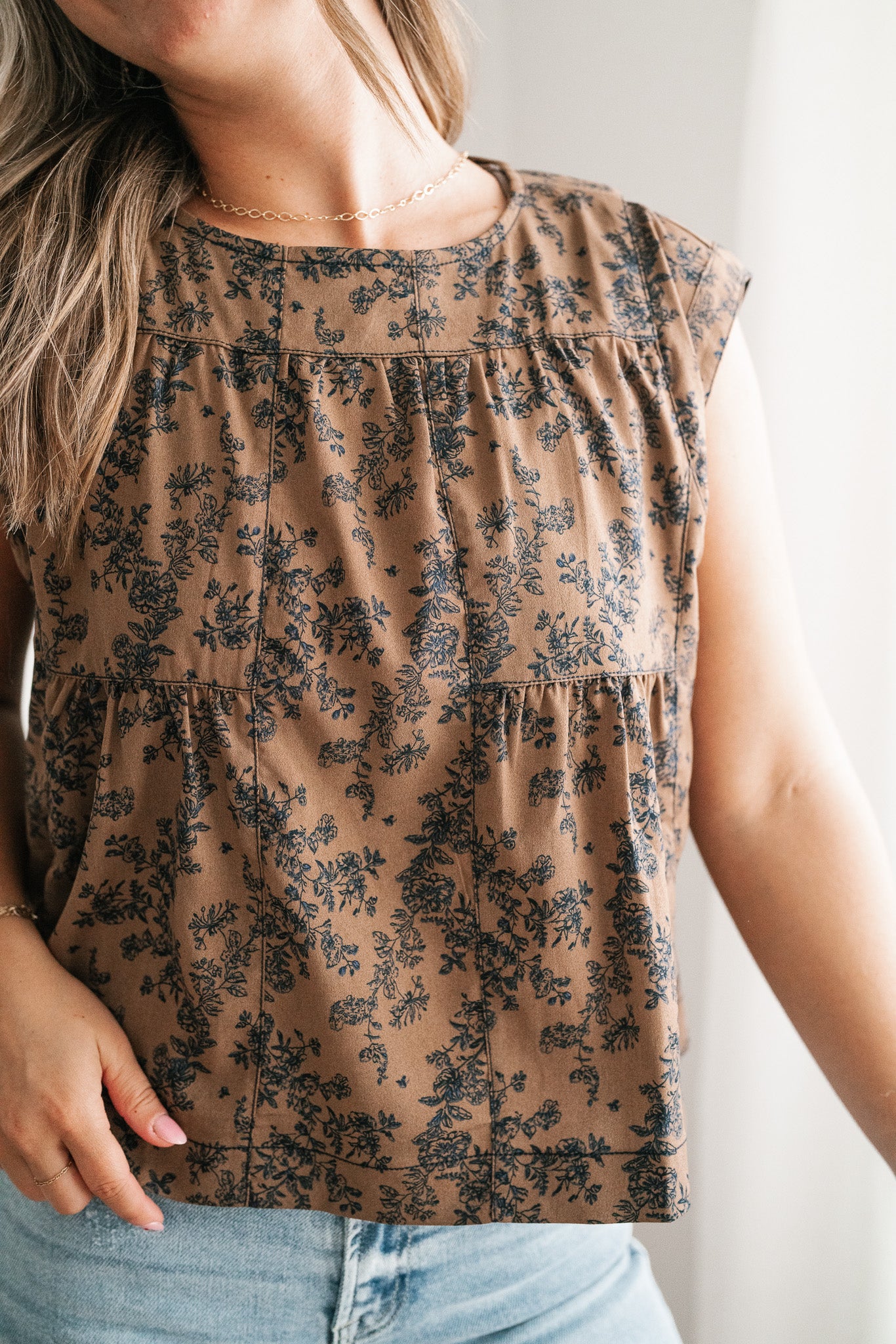 Flower Frenzy Cap Sleeve Top