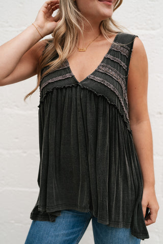 Plain Sailing V-Neck Tunic - Black