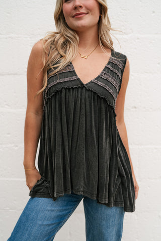 Plain Sailing V-Neck Tunic - Black
