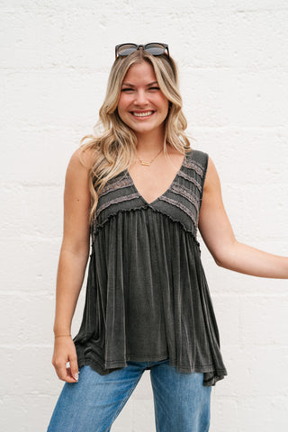 Plain Sailing V-Neck Tunic - Black