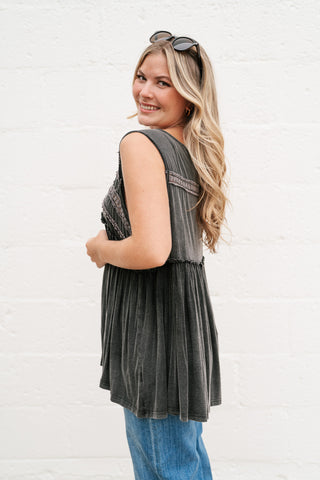 Plain Sailing V-Neck Tunic - Black