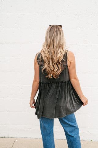 Plain Sailing V-Neck Tunic - Black