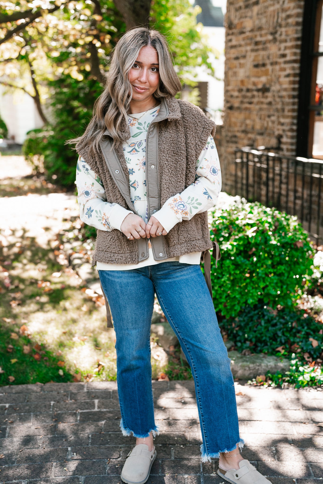 Rustic Retreat Button Up Sherpa Vest