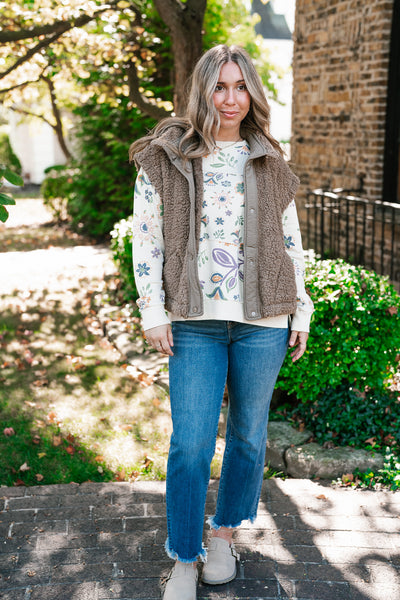 Rustic Retreat Button Up Sherpa Vest