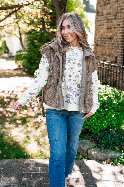 Rustic Retreat Button Up Sherpa Vest