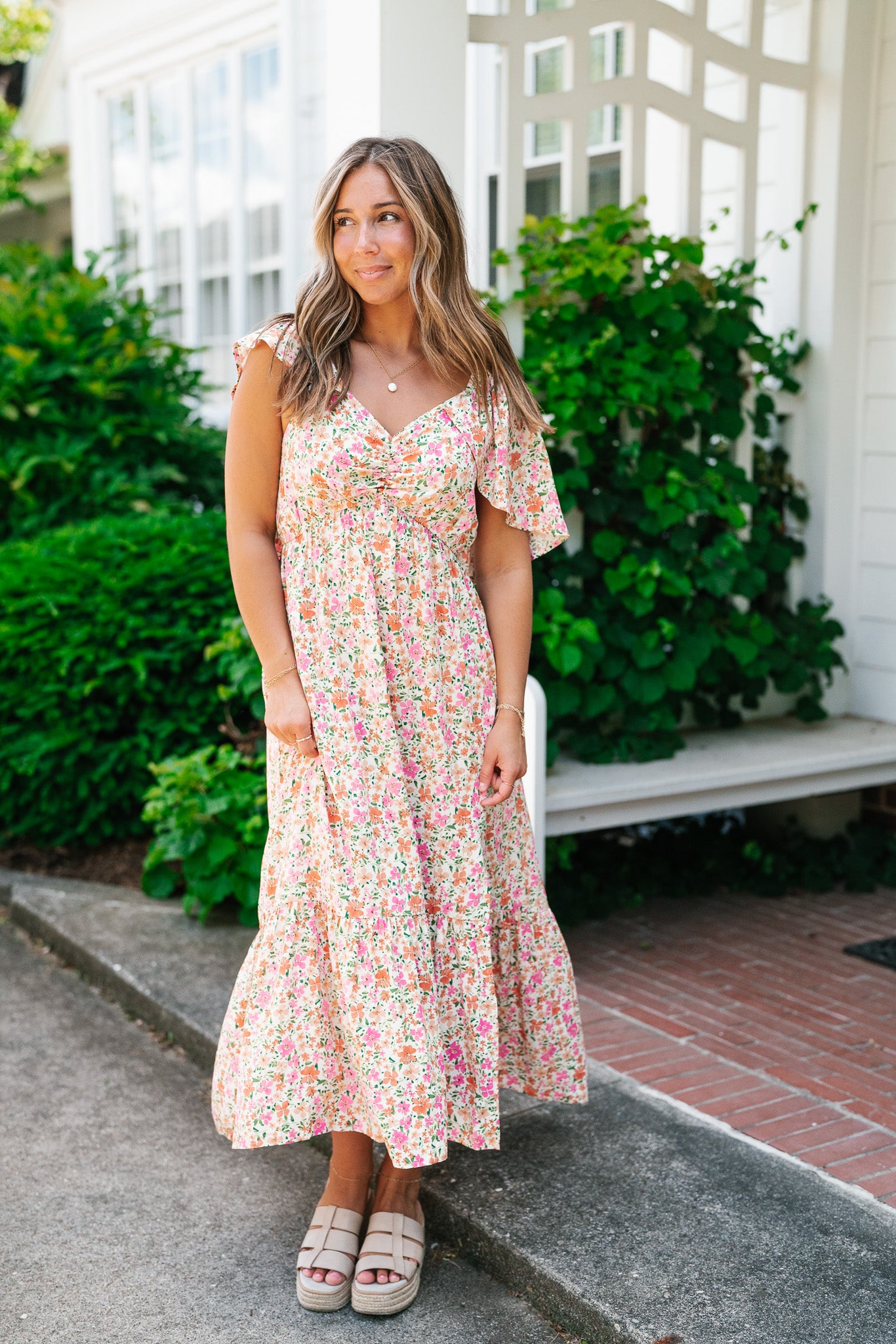 Keep Blooming Floral V-Neck Dress