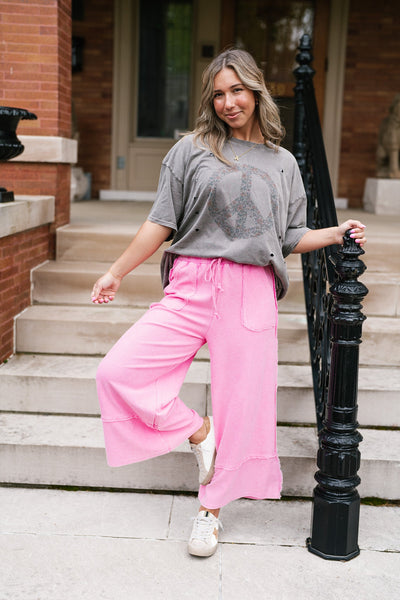 Can't Compete Mineral Wash Wide Leg Pants