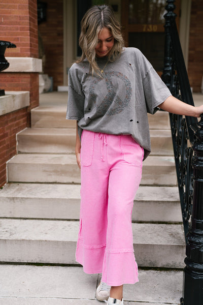 Can't Compete Mineral Wash Wide Leg Pants