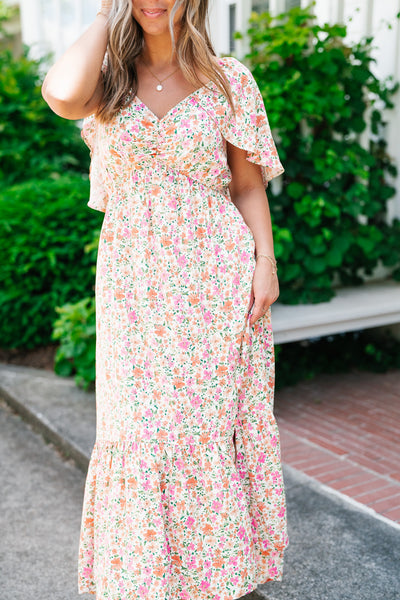 Keep Blooming Floral V-Neck Dress