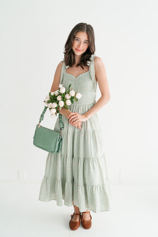 Evergreen Tiered Midi Dress