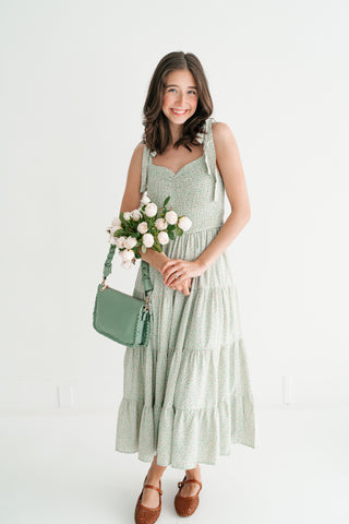 Evergreen Tiered Midi Dress