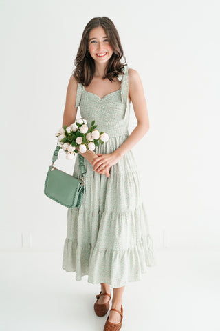 Evergreen Tiered Midi Dress