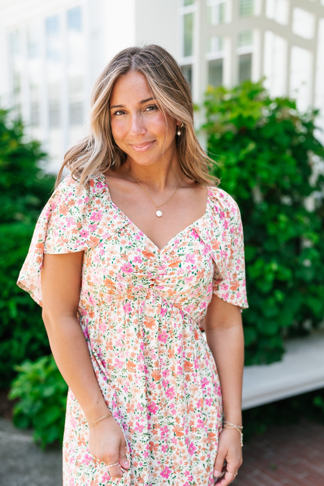 Keep Blooming Floral V-Neck Dress