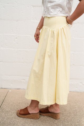 Sunwashed Cotton Drop Waist Midi Skirt