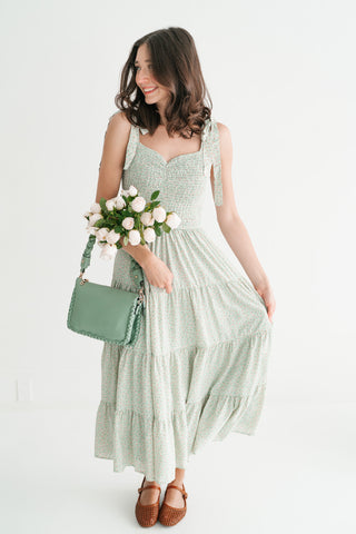 Evergreen Tiered Midi Dress