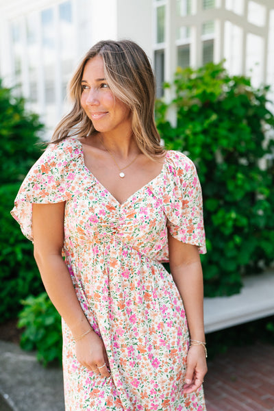 Keep Blooming Floral V-Neck Dress